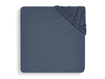 Hoeslaken jersey boxmatras 75x95cm Jeans blue