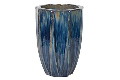 Adda Home Planter van aardewerk, blauw, 39 x 39 x 56 cm