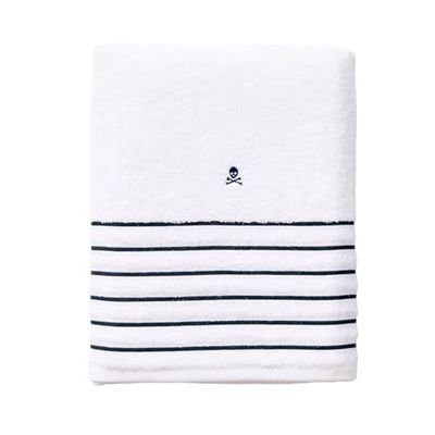 Scalpers White Striped Bath Towel 90x150 cm 100% Cotton 470GSM Home
