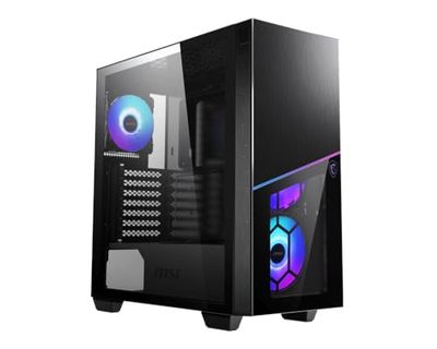 MSI MPG SEKIRA 100 R Mid-Tower ATX-hölje (2 x USB 3.1-port, 4 x 120 mm A-RGB-fläkt ingår, svart, RGB)