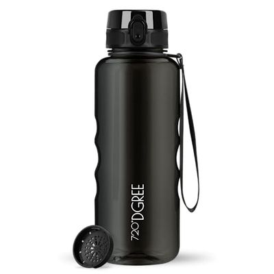 720°DGREE Water Bottle 1.5 Liter "uberBottle" +Fruit-Sieve, crystalClear - Waterfles BPA-Free, Lekvrij, Herbruikbaar - Grote XL Drinkfles Sportfles voor Gym, Fitness-Studio, Camping, Outdoor, Travel