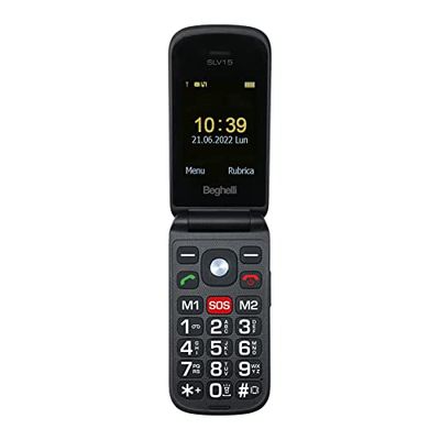 Beghelli - Telefono Salvalavita SLV15 per Anziani, Cellulare a Conchiglia con Tasto SOS, Grandi Tasti e Display 2.4", Chiamata Rapida, Multifunzione, Leggero, Servizio Opzionale 24/7