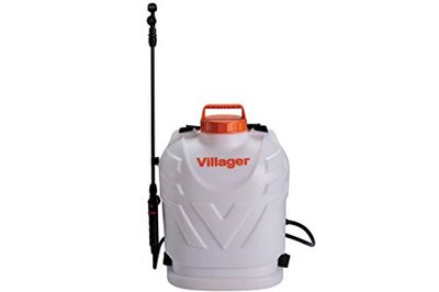 VILLAGER VBS 16 Li 12 V Inalámbrico Espalda Jeringa - Depósito de 16 L, batería de 8 Ah, presión Ajustable 2,7-4,0 Bar, Varilla telescópica, Boquilla Doble, pulverizador de jardín y Agricultura a