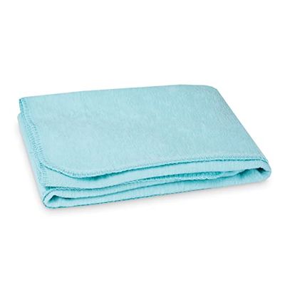 Julius Zöllner Plaid en Coton Jacquard | Taille 75 x 100 cm | Fabriqué en Allemagne | 100% Coton | Oeko-Tex Standard 100 | Menthe Unie