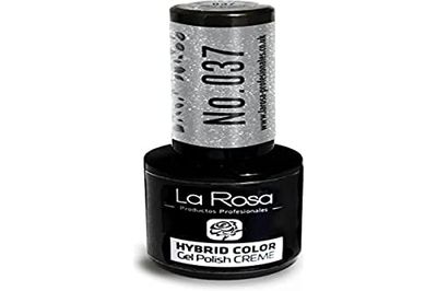 LaRosa CREME Vernis à Ongles Gel Semi-Permanent - Couleur ARGENT – Haute Pigmentation, Brillance Longue Durée – Manucure DIY ou Professionnelle – 9 ml