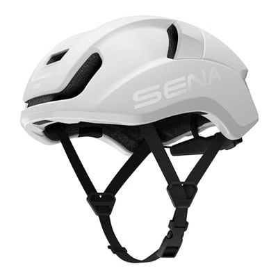 Sena S1 Mesh Intercom Smart Road Cycling Helmet (Matte White, Medium)