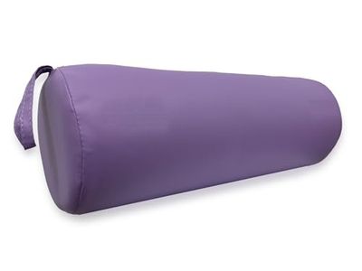 QUIRUMED Cuscino a Rullo, 55 x 20 cm, Viola, Similpelle, Ergonomico, Imbottito in Schiuma, per Yoga, Fitness, Massaggio