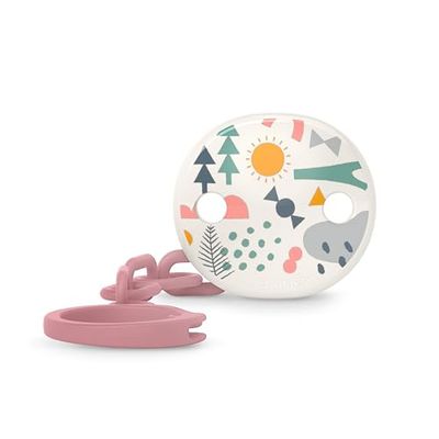 Suavinex, Fopspeenclip voor baby's en pasgeborenen, fopspeenketting met clip, fopspeenbevestiging met ketting, fopspeenhouder, baby's + 0 maanden, Walk Nude