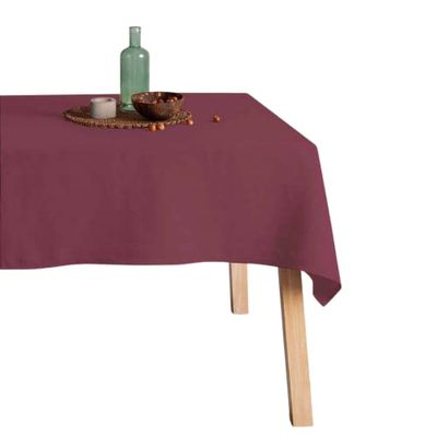 Belum - Nappe anti-taches 100% lin bordeaux - Nappe rectangulaire en résine - Nappe hydrofuge de qualité en plusieurs dimensions - Nappe en lin pour intérieur et extérieur (300 x 150)