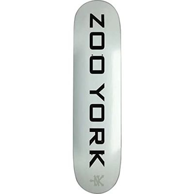 Unbekannt Zoo Unisex – vuxen York Classic Logo Block skateboard däck, vit, 20 cm