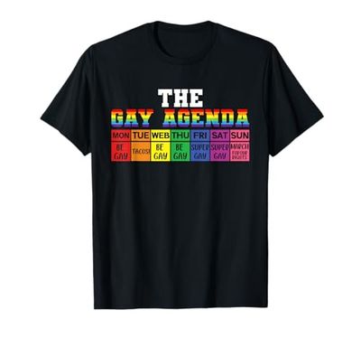 The Gay Agenda Funny LGBTQ Support Rainbow Flag Pride Month T-Shirt