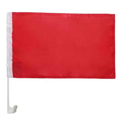 AZ FLAG - Drapeau Unicolore Rouge Pour Décoration Voiture Avec Attaches En PVC Et Système d'Accroche - Car Flag De Couleur Rouge - 100% Polyester - 50g - 45x30 cm