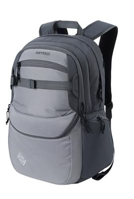 Nitro Future Hero Sac à dos d'écolier avec organiseur et compartiment pour ordinateur portable 17", graphite, 35 l, Décontracté
