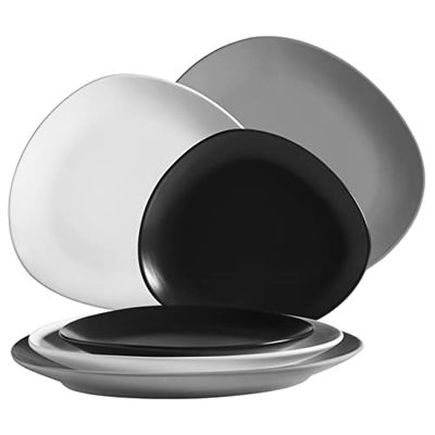 Mäser Bordenset, keramiek GLENDALE, 26 centimeter, zwart/wit/grijs