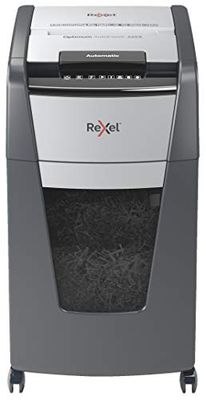 Rexel Optimum AutoFeed+ 225 x automatisk dokumentförstörare, 225 ark automatisk, säkerhetsnivå P4, partikelskärning, för kontor och avdelningar, 60 l avfallsbehållare, m. Strömkontakt CH 20225XCH