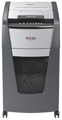 Rexel Optimum 2020225XCH AutoFeed+ 225X - Destructora automática de papel CH, 225 hojas, nivel de seguridad P4, corte de partículas, para oficinas y departamentos, depósito de basura de 60 l, con