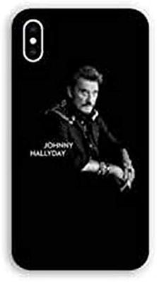 Beschermhoes voor iPhone X/XS, Johnny Hallyday, zwart