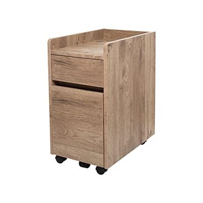 Iris Ohyama, Kast met vergrendelbare wielen / Archiefmap voor houten lades / Bureau met planken en wielen / Bureaukast, design en modern, kantoor, studeerkamer - FDK-3059 - AsBruin