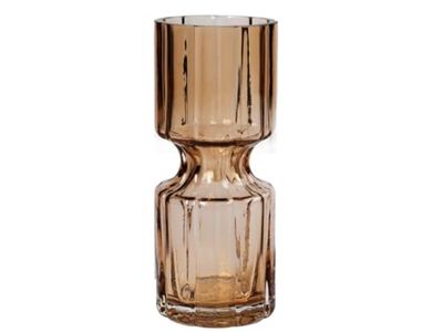 Broste Copenhagen Hyacint Vase aus Glas in der Farbe Indian Tan, Maße: 8cm x 8cm x 20cm, 14496145