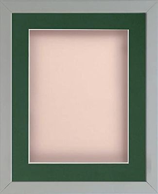Frame Company Radcliffe Grey 16x12 with Pink BB and Bottle Green Mount for 14x10