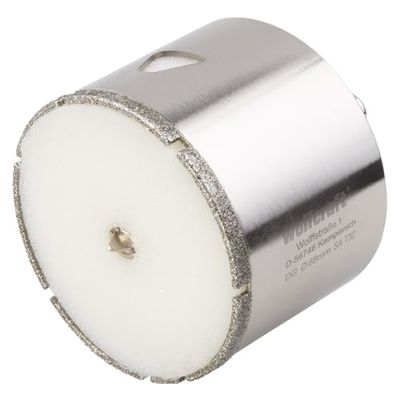 wolfcraft Coroa de perfuração de diamante "Ceramic" com broca centradora e haste I 5931000 I Para instalações sanitárias e elétricas em azulejos e azulejos; profundidade de corte: 45 mm