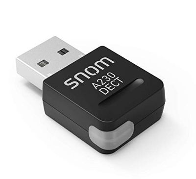 Snom A230 dongle USB DECT est connecté Via Le Port USB existant de téléphone de Bureau et est Maintenant sur Une Station de Base DECT, Aucune Configuration nécessaire, 00004386 Noir