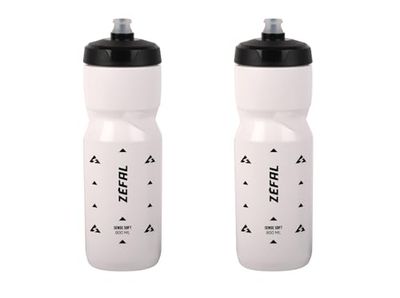ZEFAL Pack Sense Soft 80 - Set di due Borracce Bici e MTB - Borraccia Ciclismo e Sportiva Flessibile e Inodore - Borraccia Bici Senza BPA - Tappo in Silicone - Bianco, 2 x 800ml