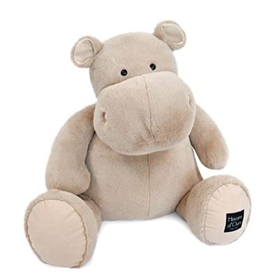 Histoire d'Ours - Peluche Géante Hippopotame - Hip'Cool - Beige - 85 Cm - Très Grande Peluche Douce et Mignonne pour les Calins - Cadeau Naissance et Anniversaire pour Enfants - L'HIPPO - HO3095