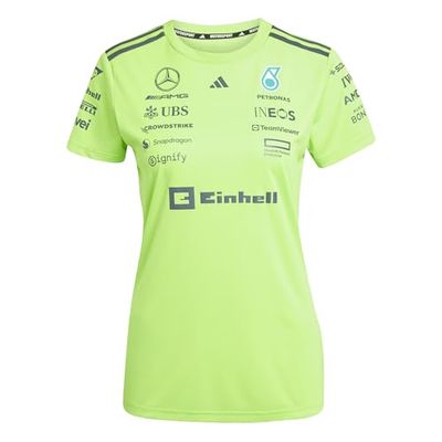 adidas Kvinnor MERCEDES - AMG PETRONAS FORMULA ONE TEAM TEAM SET UP TEE WOMEN, solar green/black, XL