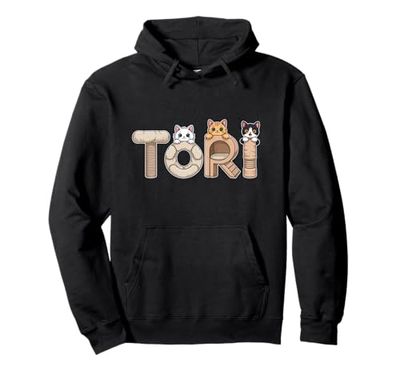 Tori Cat Trees - Personalized Cute Name Word Art Pullover Hoodie