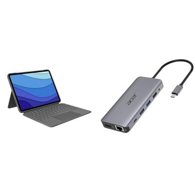 Logitech Combo Touch iPad & Acer 12-in-1 USB-C hub - (USB-C,
