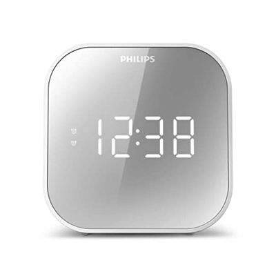 Philips - TAR4406 - Klokradio - Spiegelende afwerking - Digitale FM-tuner - USB-telefoonoplader