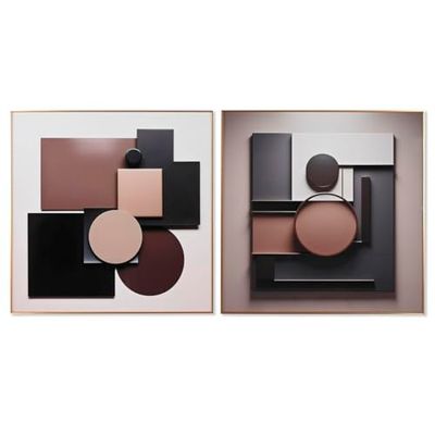 Home ESPRIT Quadro Astratto Urbano 80x3x80 cm (2 Pezzi)