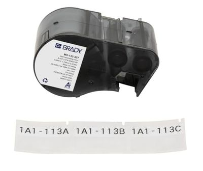 Brady Etichette in Vinile autolaminante per Stampante Etichette BMP51/BMP53/M511 - 140 Etichette Industriali Adesive - Nero su bianco, trasparente (44,45 mm (L) x 25,40 mm (A)) - M5-133-427