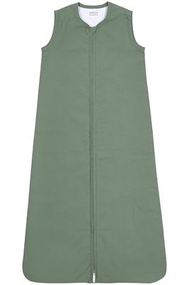 Meyco Baby Woven Uni babysovsäck, sovsäck (100% bomull, hudvänlig, säker passform, lång dragkedja, sommarsovsäck baby, storlek: 70 cm), Skogsgrön