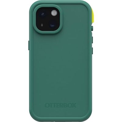 OtterBox iPhone 15 (Only) FR-serie waterdichte hoes met MagSafe (ontworpen door LifeProof) - PINE (groen), waterdicht, 60% gerecycled plastic, strak en stijlvol