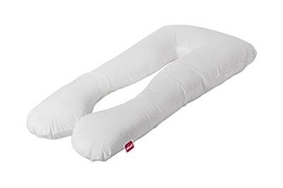 Abeil Oreiller Multi-Positions de Grossesse, Percale de Coton, Blanc, 140 x 75 x 20 cm