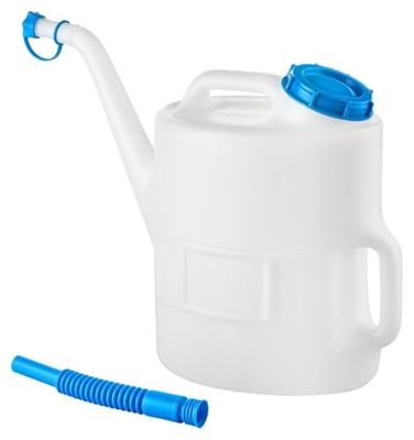hünersdorff Caraffa per acqua potabile con tubo di uscita, 13 litri, adatta per alimenti, in HDPE, richiudibile, 2 manici, ideale per roulotte, camper e campeggio - blu e naturale