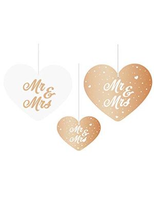 Folat - Bröllop Rose Gold Hanging Decoration - 5 st