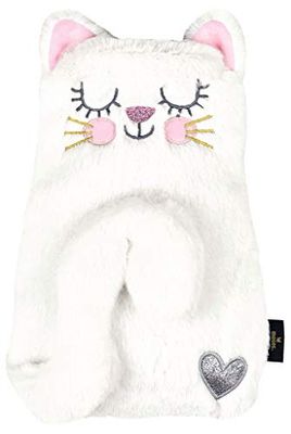 moses. Ed, the Cat warmwaterkruik Kitty met overtrek, warmwaterkruik met zachte bekleding in wit kattendesign, inhoud van de fles ca. 700 ml, 1 stuk (1 stuk)