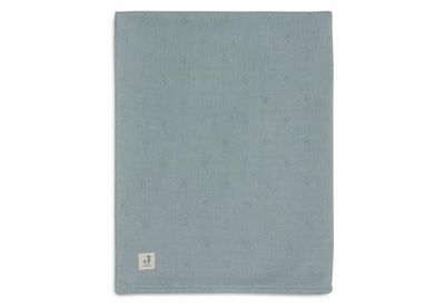 Jollein Couverture pour bébé Cosy Knit, Vert mer, Velours, 75 x 100 cm, 60% Coton, 40% Acrylique, intérieur 100% Polyester, pour Berceau bébé, tog 2.0, certifiée Oeko-Tex, Motif tricoté