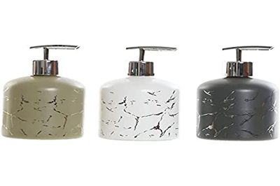DKD Home Decor Dosificador Blanco Negro Beige Cristal ABS (3 pcs) (8 x 8 x 14 cm)