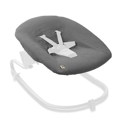 hauck Funda Protectora para Hamaca Bebé - Cubierta Mecedora Compatible con Alpha Bouncer Premium Alpha Bouncer Deluxe Alpha Bouncer 2 en 1 - Algodón Transpirable 85 cm x 74 cm cm - Gris