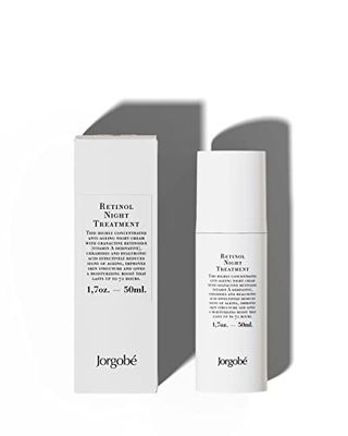 JorgObé Retinol Night Treatment 50 ml, anti-aging nachtcrème met granactive retinoïde (vitamine A), ceramiden en hyaluronzuur, vermindert effectief de tekenen van huidveroudering,wit