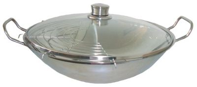Bosch HEZ390090, Poêle à Wok 16,8 cm, Compatible avec l'induction, couvercle en verre