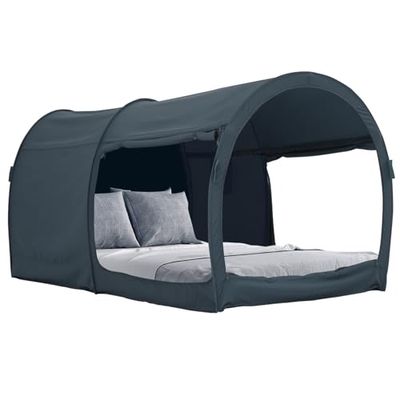 Tente de lit de rêve - Auvent de lit - Abri d'intérieur - Chaude et Respirante - Lit Simple - pour Enfants et Adultes - en Attente de Brevet - Noir (Matelas Non Inclus)