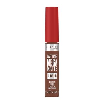 Rimmel London Lasting Mega Matte Lipstick w płynie Long-Lasting, Nawilżanie, Wegańska Formuła - 725 - Love Bite, 7,4ml (0,25oz)