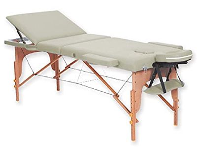 GIMA 44013 massagebed van hout met 3 secties, crème