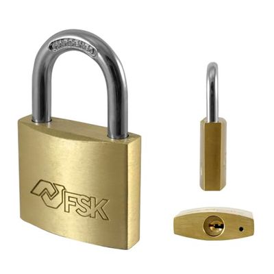VoltShine B1214482 Brass Padlock with 30mm Master Keys for Door Security, Estandar