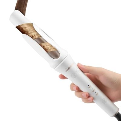 AraSyleon Fer à friser automatique bidirectionnel | 32 mm 3 niveaux Temp. (160-200°C) | Ions & Anti-Brûlure | Pour Cheveux longs, Boucleur Automatique